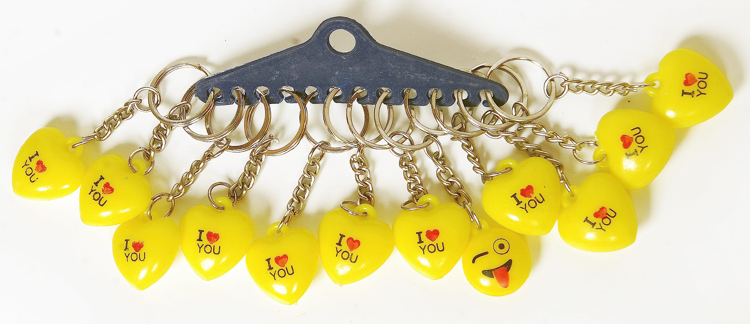 Bala Ji Art Pack of 12 I love you key chain (Yellow color, Pack of 12)-image-2