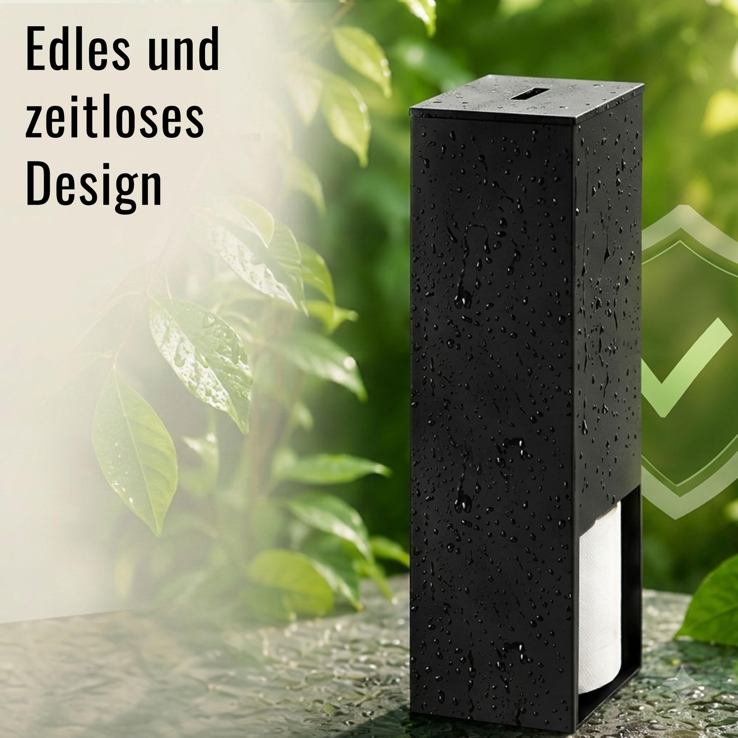 Edelstahl Toilettenpapier Aufbewahrung schwarz matt | Klopapierständer aus Edelstahl für 3 Rollen | Ersatzrollenhalter Toilettenpapier | Toilettenpapierständer | Klopapier Aufbewahrung