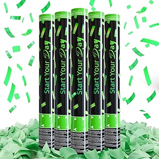 Confetti Cannons Confetti Poppers,15 Inch Biodegradable Party Poppers Confetti Shooters, WORKKEEP Green Confetti Pop for Birthday Wedding Celebration Halloween Decorations Air Powered Confetti