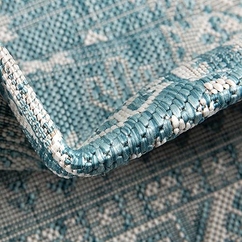 Miniatura 81 de Rugs.com Outdoor Aztec Collection Alfombra – 4 x 6 pies alfombra de tejido plano gris carbón perfecta para salas de estar, grandes comedores, planos