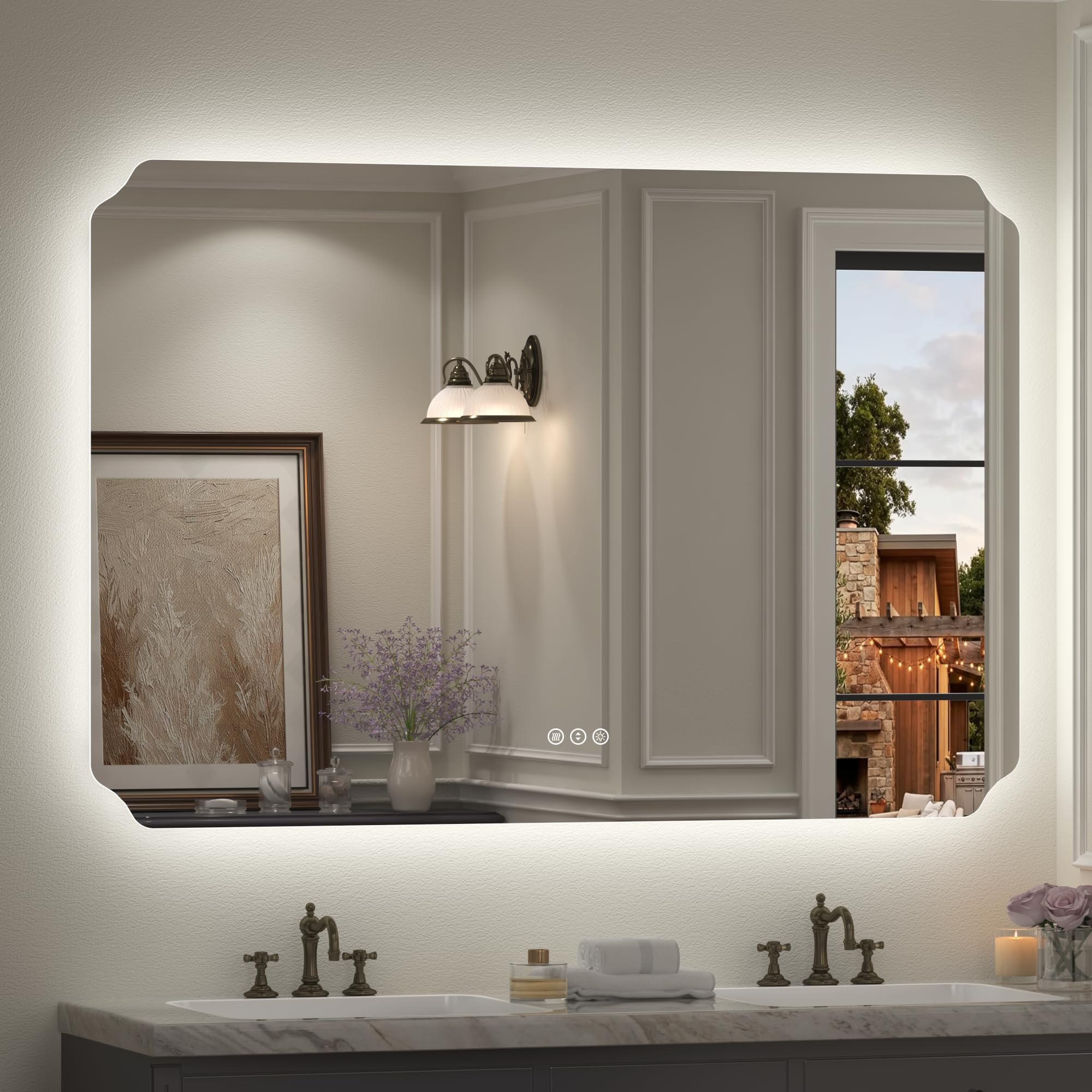 60x40 Inch Backlit LED Lighted Bathroom Mirror