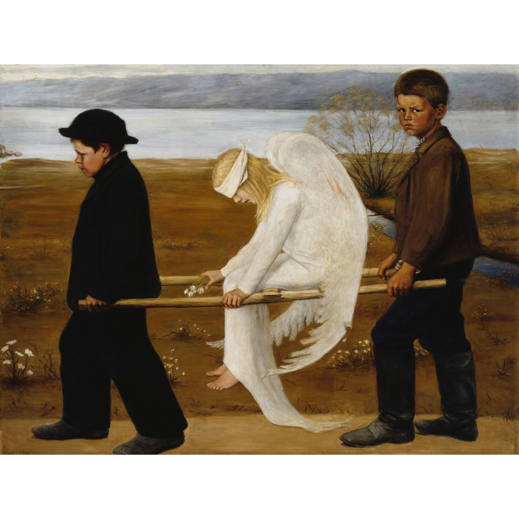 Wee Blue Coo Blue Wee Coo Painting Simberg The Wounded Angel 12X16 Poster Art Print Hp3472