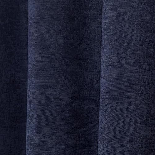 Miniatura 4 de Exclusive Home Oxford - Par de paneles de cortinas opacas con ojales en la parte superior, de satén texturizado, 52 x 96 pulgadas, azul marino
