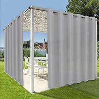 Vista 32 de OutdoorLines Cortinas impermeables para interiores y exteriores para patio – Panel de cortina de privacidad y bloqueo solar con ojales, resistente a