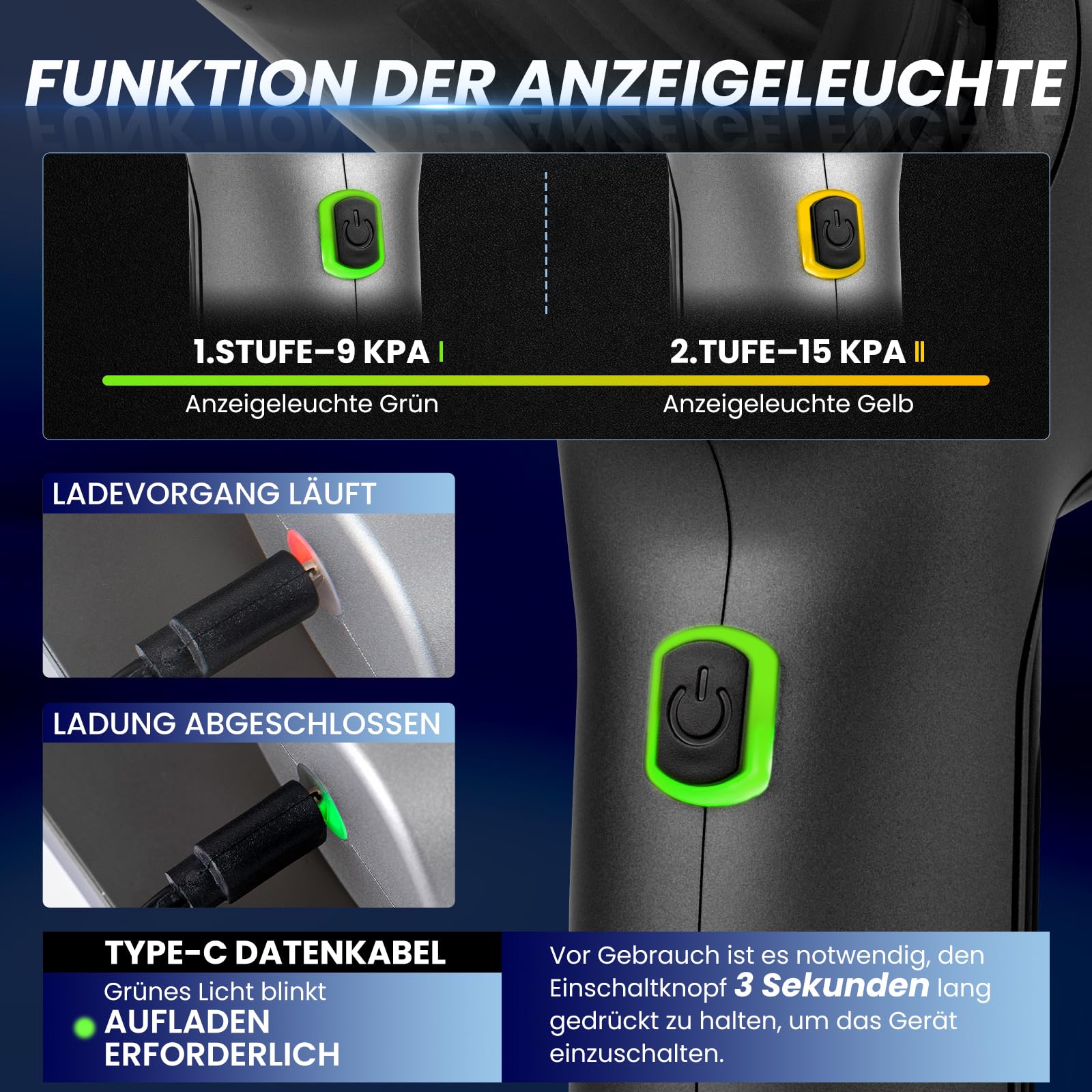 Saker Handstaubsauger Akku Kabellos, 3-in-1 Mini Staubsauger mit Blas und Vakuumfunktion, 15000Pa Starker Autostaubsauger, Handsauger für Auto, Zuhause und Tierhaare