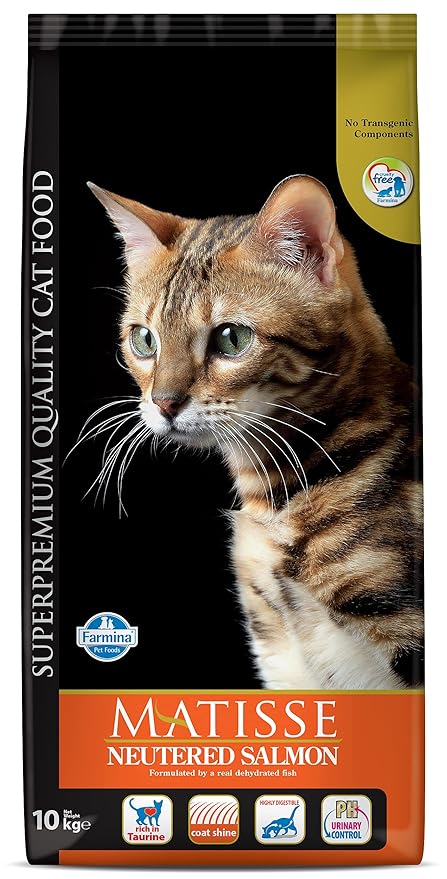 FARMINA Matisse Dry Cat Food, Neutered Adult, 10-kg, Salmon