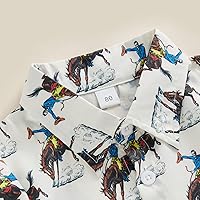 Vista 2 de Conjunto de camisa de manga corta con botones y pantalones cortos para bebé y niño, con estampado de verano