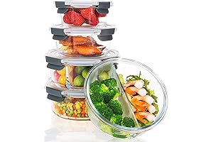 Moretoes 10-Piece Glass Food Storage Container Collection: Elevate Your Meal Preps with Leak-Proof Glassware