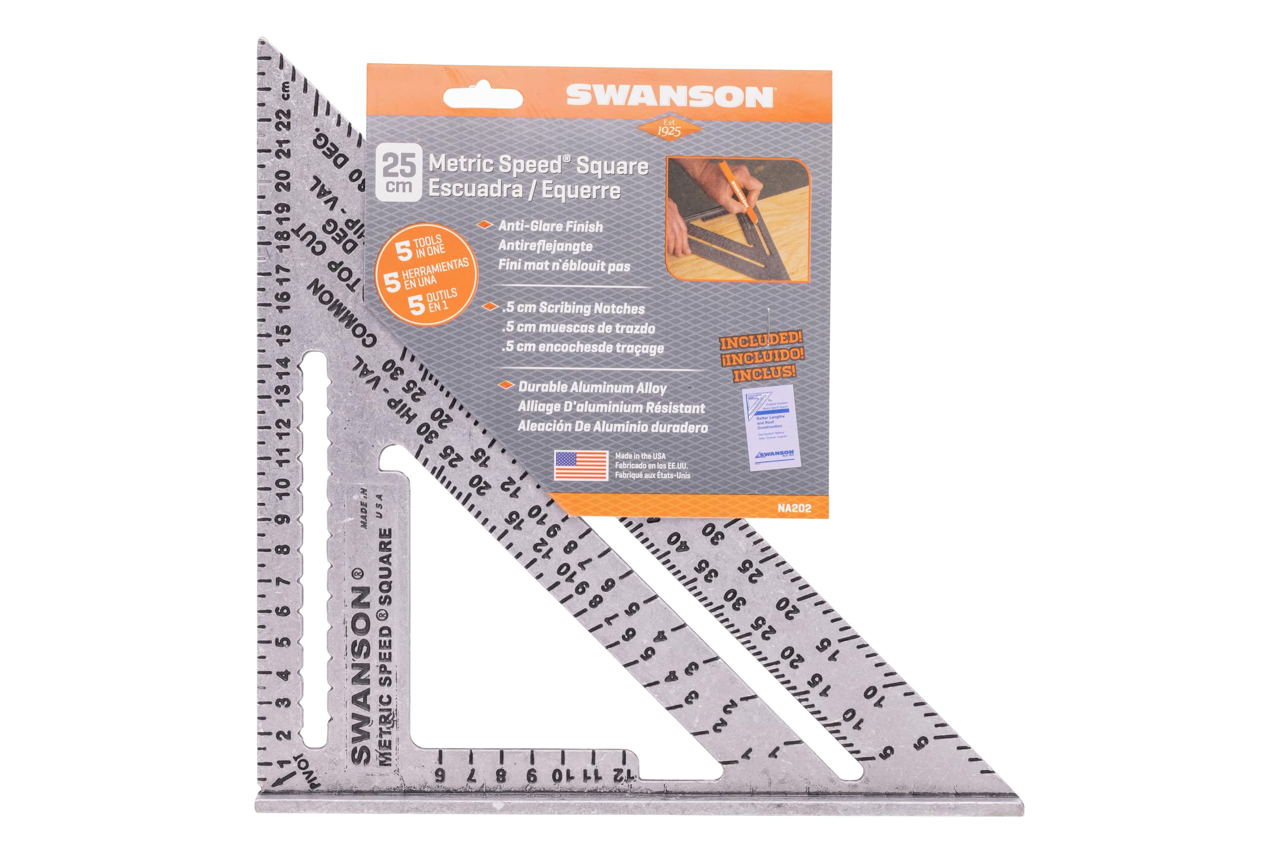Swanson EU202 METRIC SPEED SQUARE, Grau, 25 cm