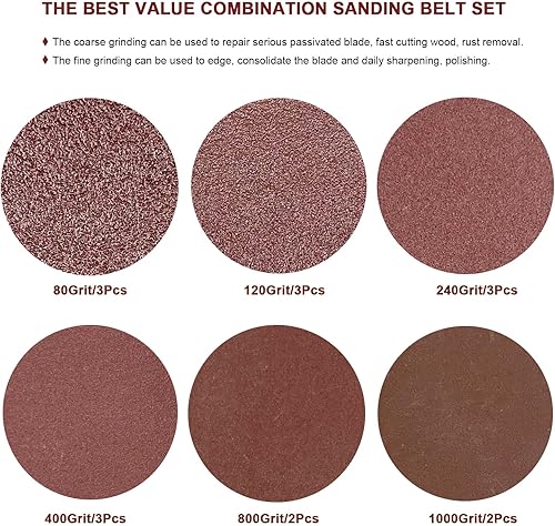 Miniatura 2 de 16 correas de lijado de 3 x 18 pulgadas, 2 de cada uno de granos 8001000, 3 de cada uno de granos 80120240400, banda lijadora de óxido de aluminio