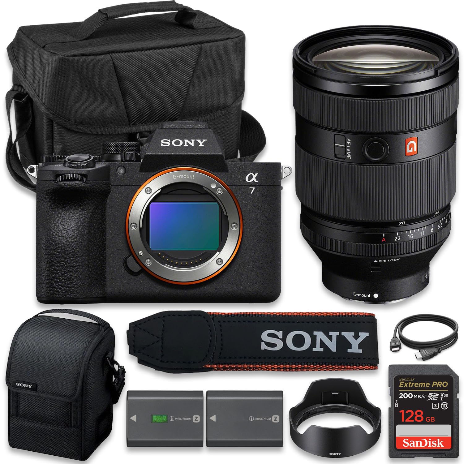 Sony Alpha 7 V Full-Frame Hybrid Mirrorless Camera with Sony FE 28-70mm f/2 GM Lens