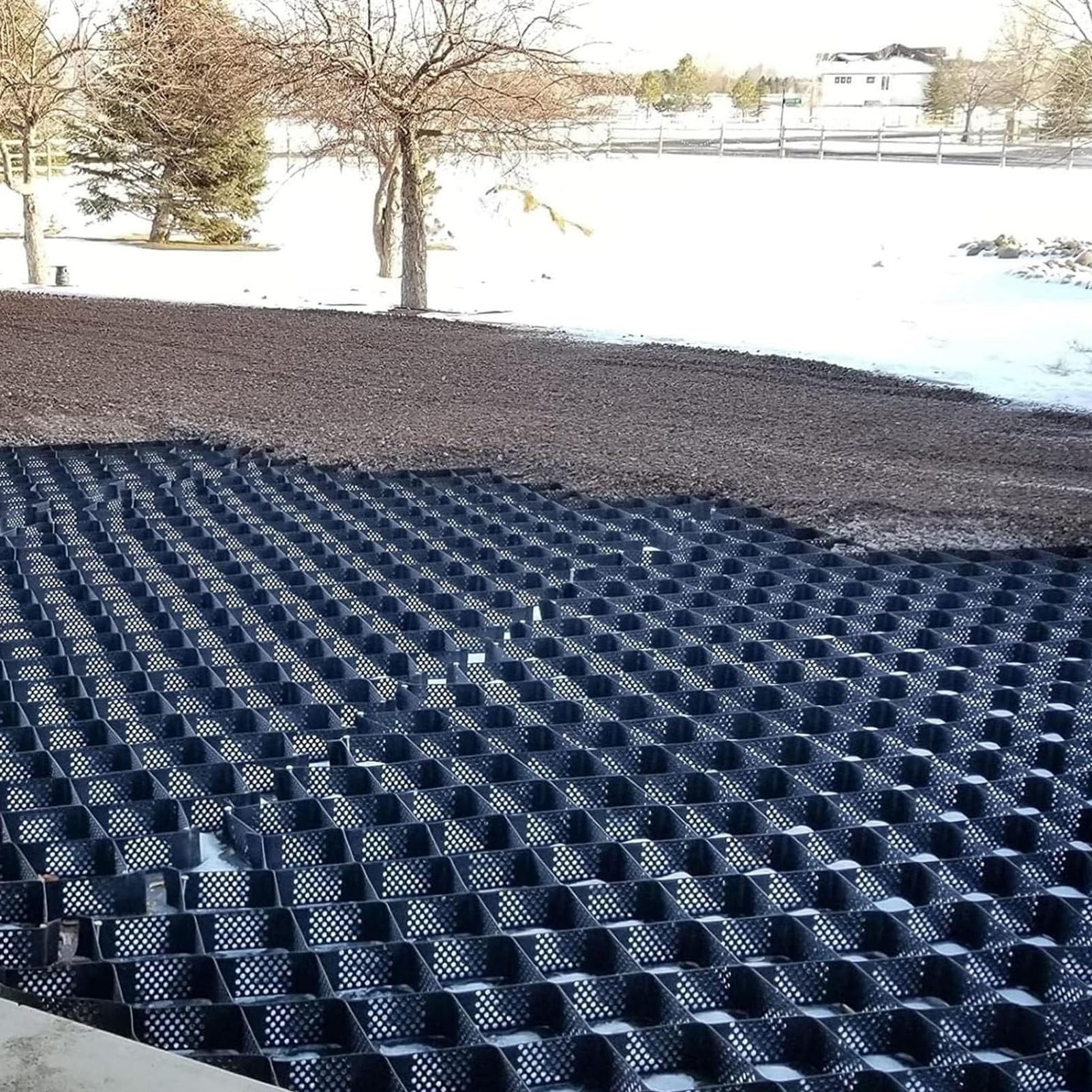 PioMue Durable Honeycomb Gravel Grid,Commercial Geo Grid Driveway Stabilization Grids, Geo Ground Grid for Soil Stabilization and Driveway Support Height5cm/2in-4x8m/13x26ft