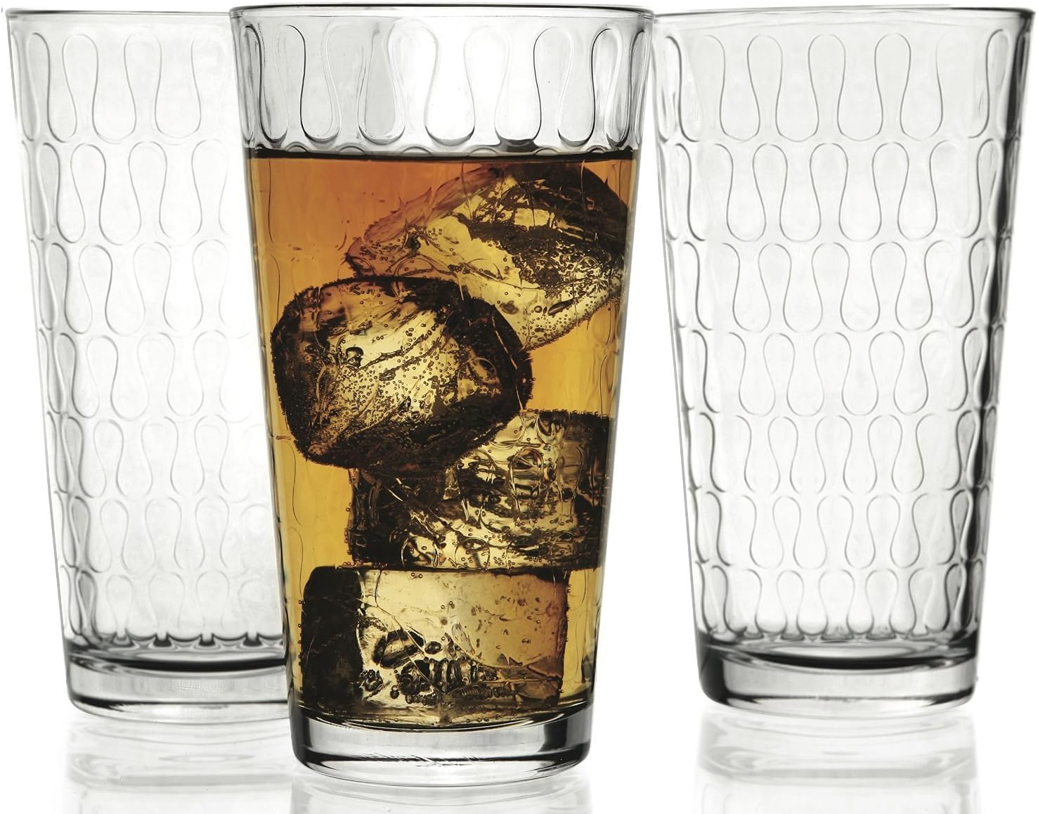 Cooler Glasses Vortex by Circleware-Set of 4 Drinking Glasses 17 OZ