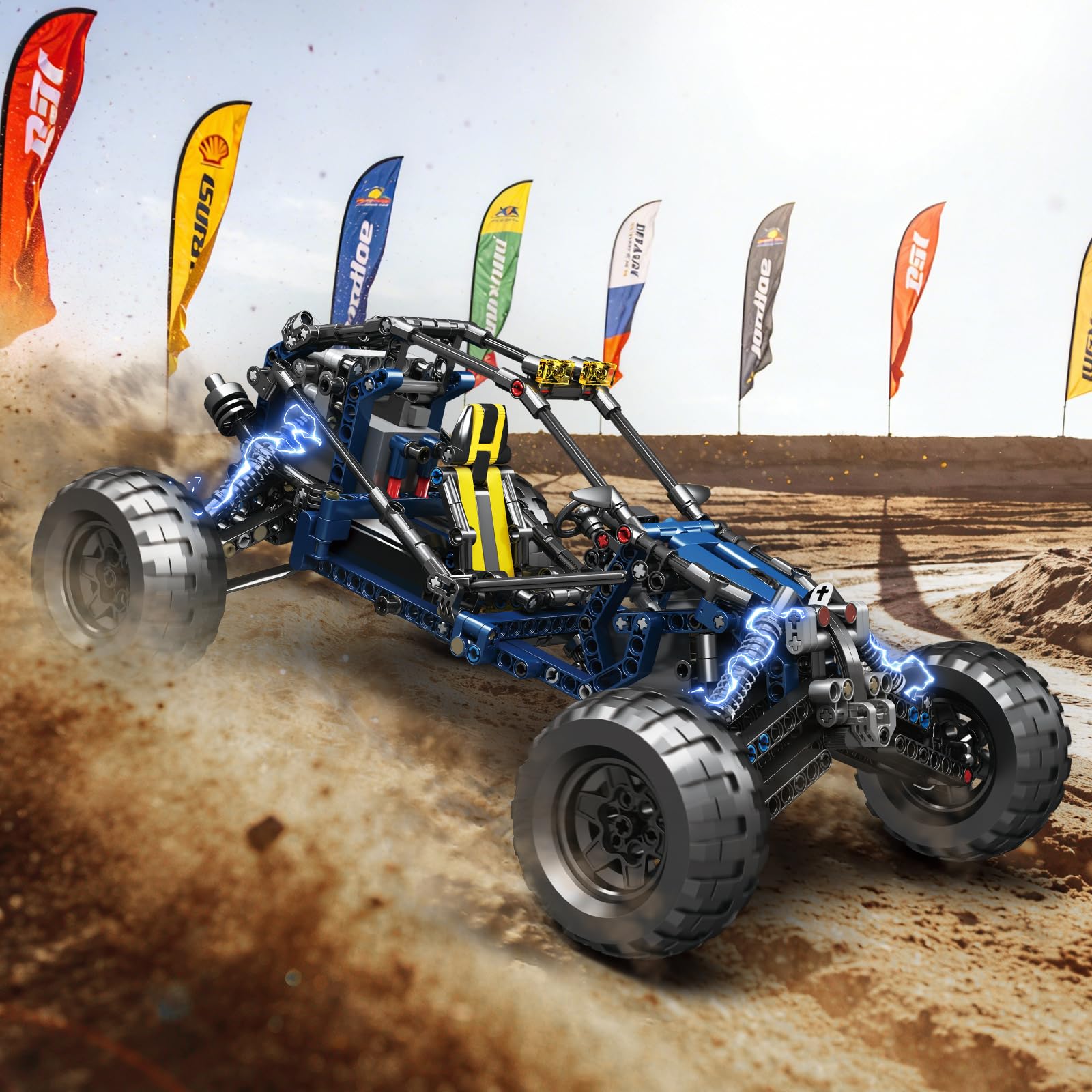 Mould King 18018 Technik Geländewagen, APP Ferngesteuertes Off-Road Buggy mit Motoren, RC Fahrzeug Spielzeugauto für Kinder (532 Teile)