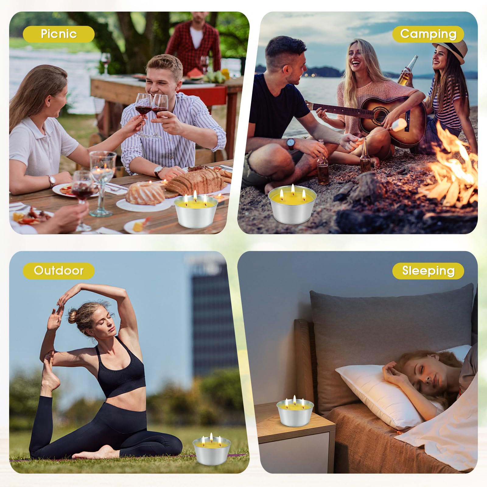 Candele Citronella Esterno Grande, 2 * 15oz Velas Citronela Giardino Durata 150-190 Ore, 100% Naturale Cera di Soia con Vela Citronela Olio per Campeggio, Picnic, Barbecue e Interno Riunioni