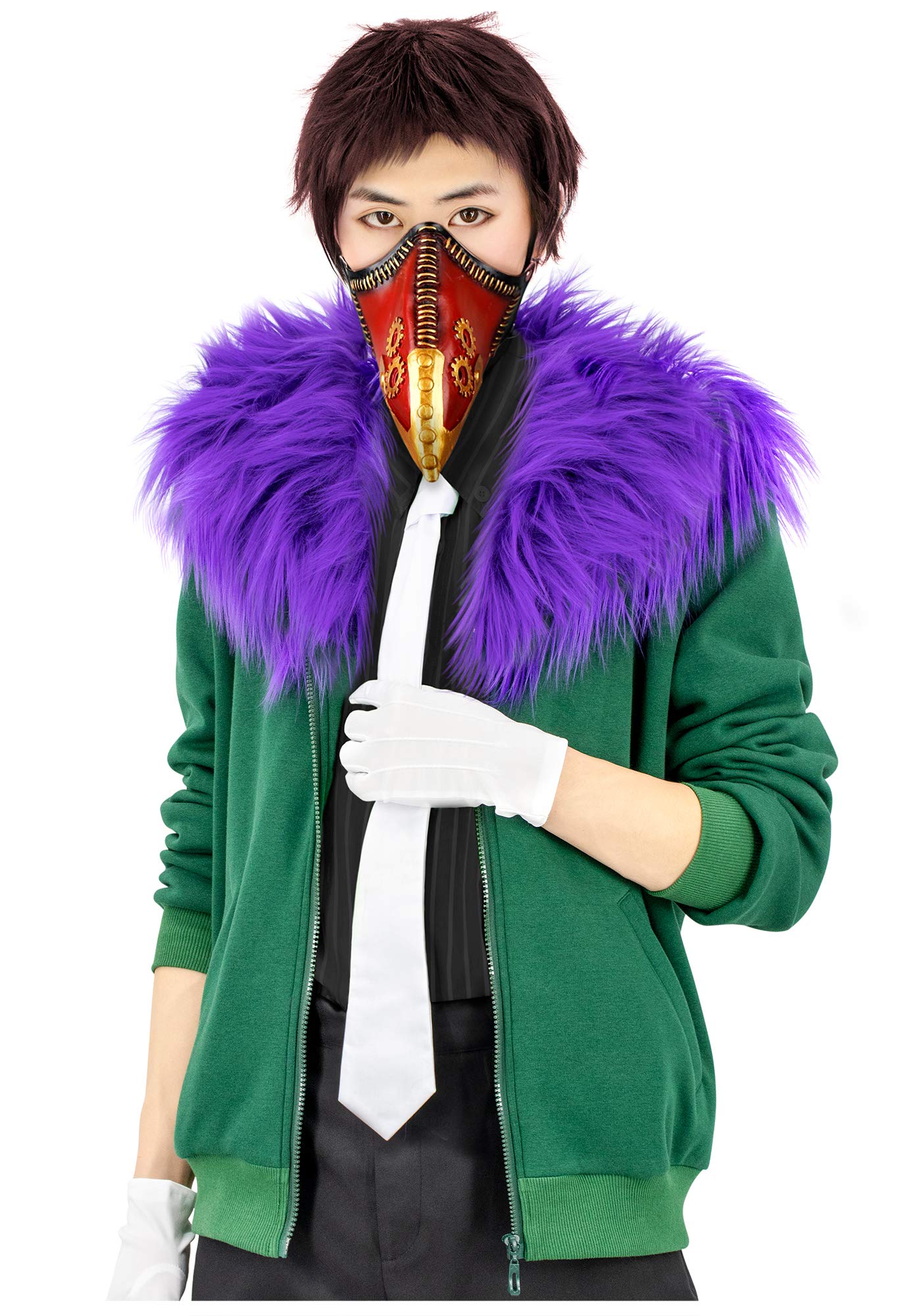 C-ZOFEKAnime Costume Cosplay Green Jacket With Fur Collar for Halloween