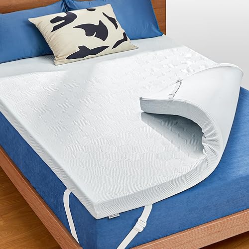 Dreamsmith 3 Inch Gel Memory Foam Mattress Topper Twin, Breathable Pressure Relief, High Density Pad, Washable Cover with Elastic Straps & Non-Slip Bottom, CertiPUR-US Certified, Cooling