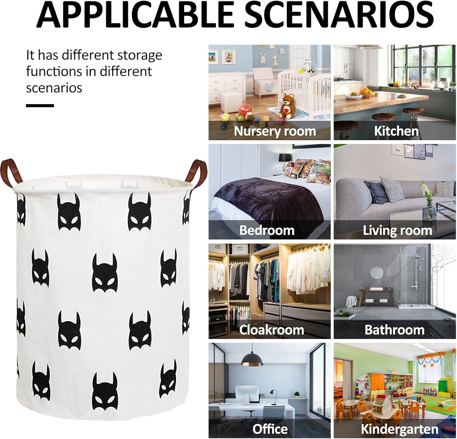 Collapsible Laundry Basket in Bedroom Waterproof Laundry Hamper in Bathroom Large Laundry Bag in College Dormitory Cloakroom Livingroom Nursery Organizer Toy Bin