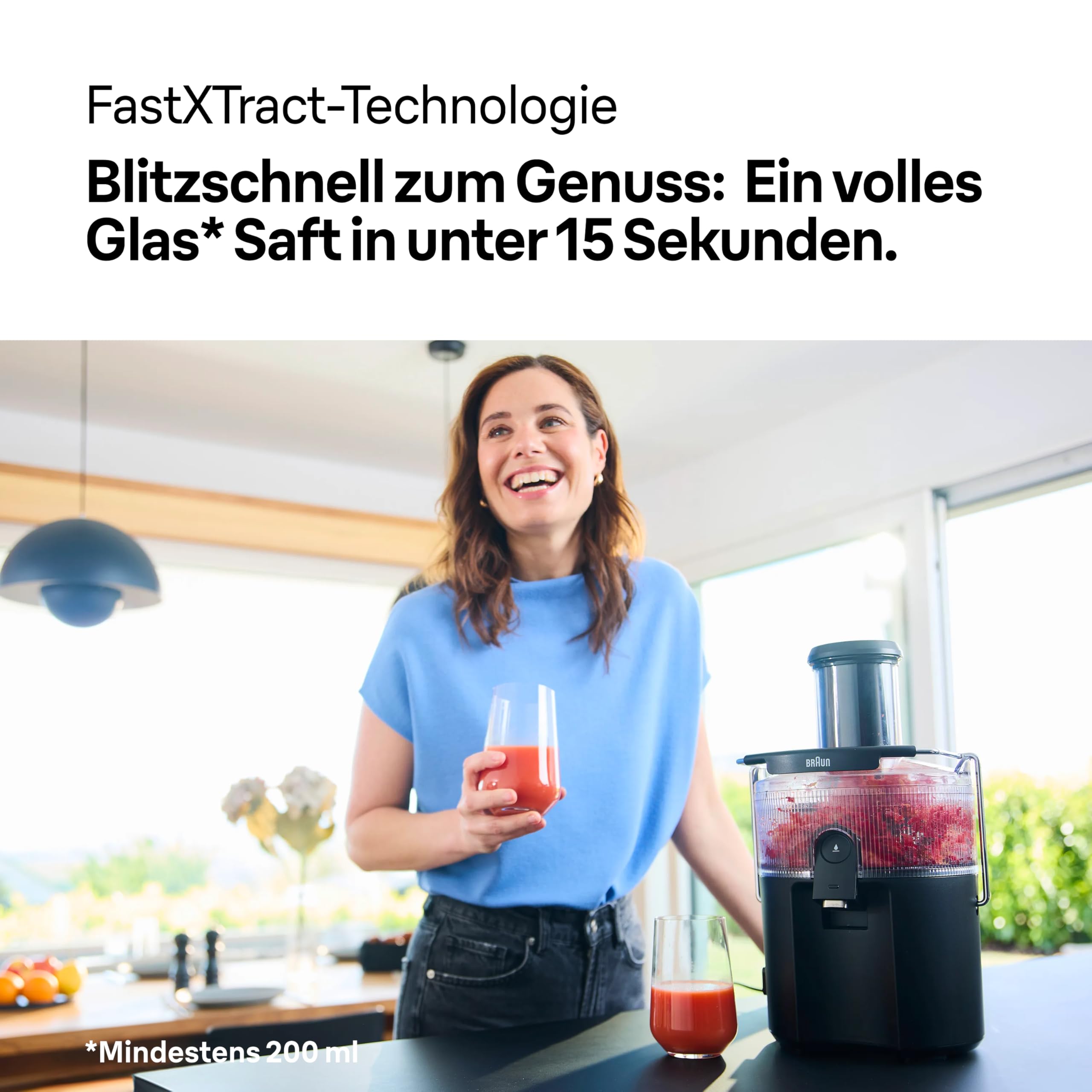 Braun MultiJuice 5 SJ500, Zentrifugalentsafter mit ColdXtract-Technologie, 75 mm Einfüllöffnung, 1,5L Fruchtsaftbehälter, Anti-Tropf-System, 4-faches Sicherheitssystem, Edelstahlfilter, 800W, Schwarz