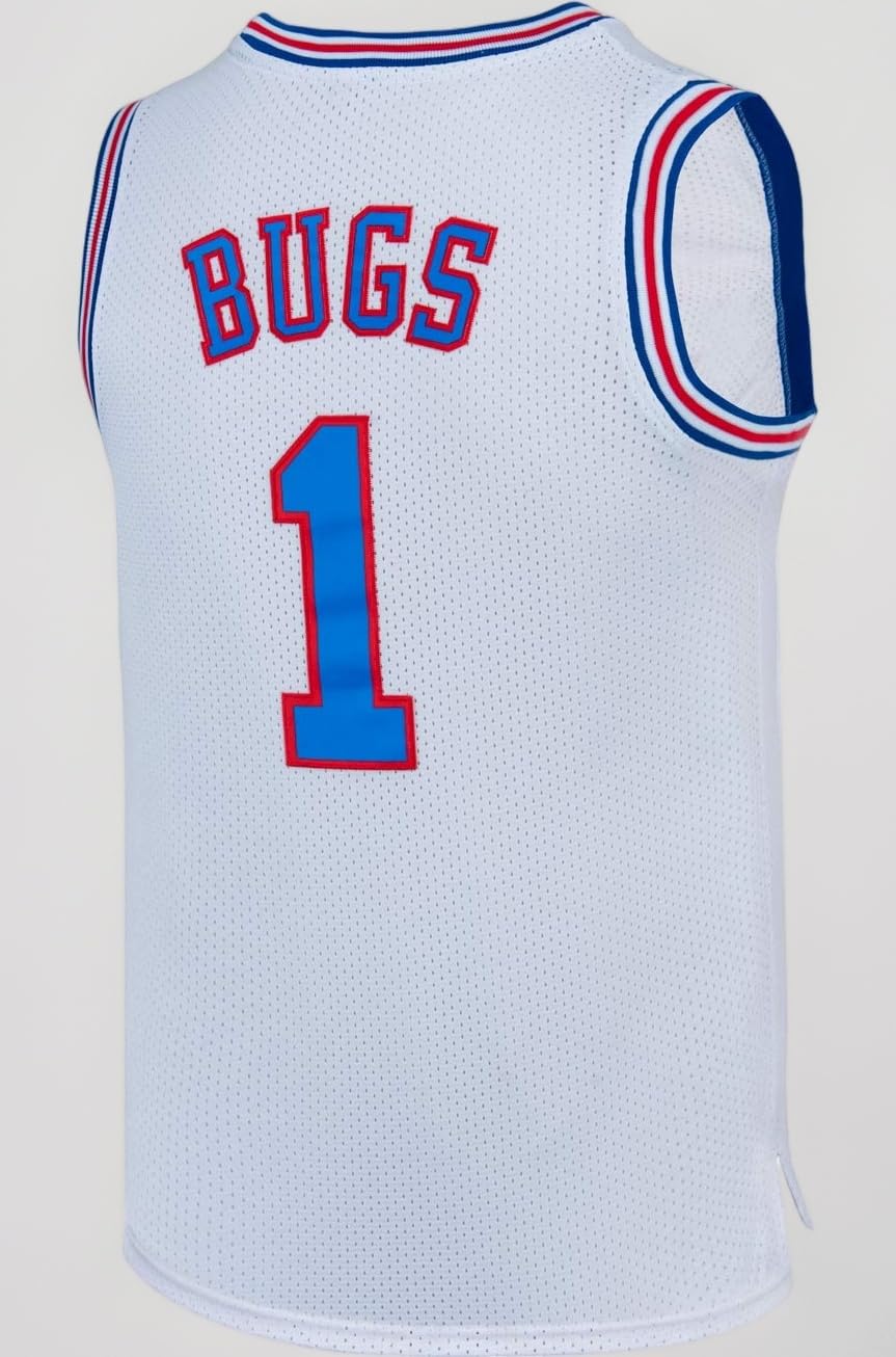 Bugs 1 Space Movie Jam Jersey Mens Basketball Jerseys White/Black S-XXL