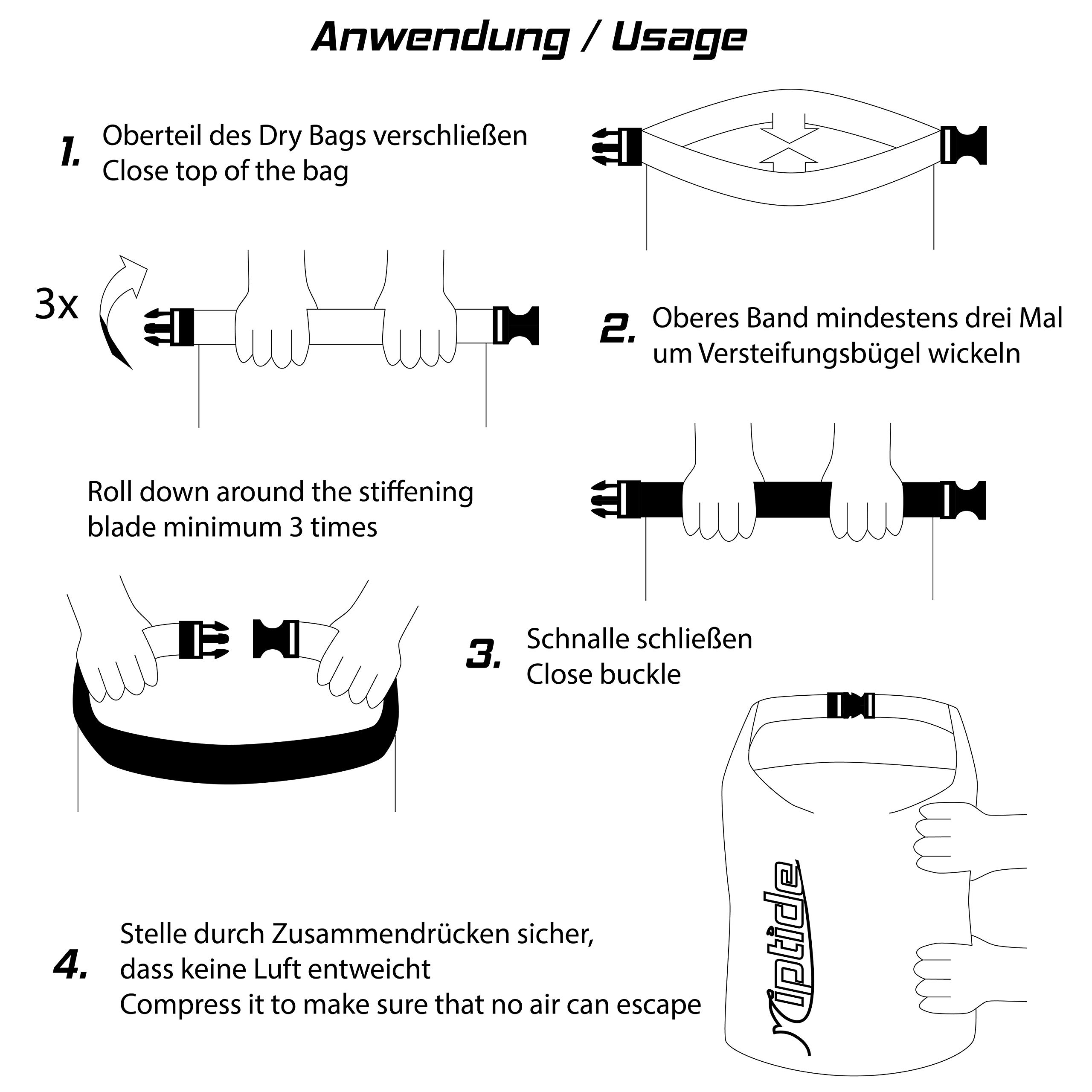 riptide Dry Bag Wodoszczelny worek z paskiem na ramię, biały, 40 l