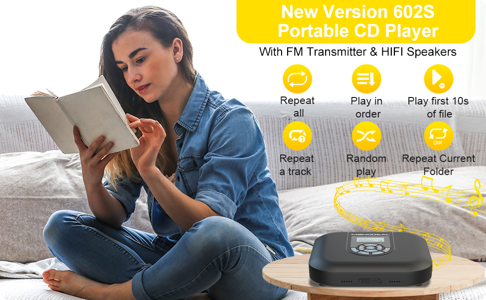 Amazon.com: MONODEAL Portable CD Player with Speaker Rechargeable