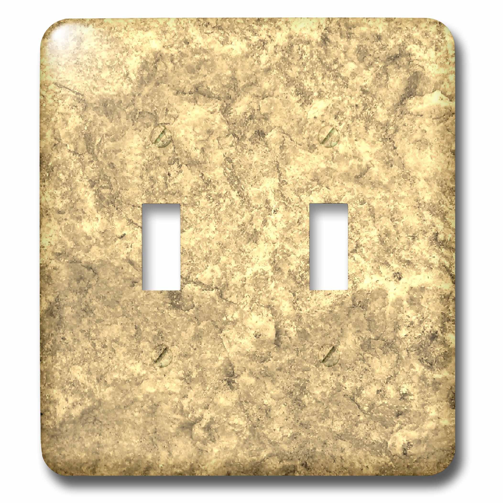 Interrupteur double beige imitation pierre dorée avec double bascule fluide