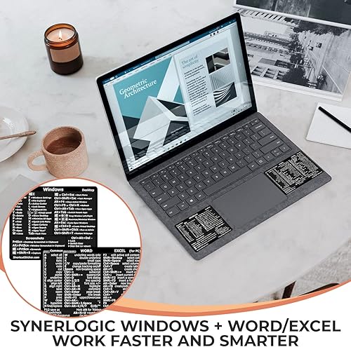 Miniatura 4 de SYNERLOGIC Windows  WordExcel para Windows Guía de referencia rápida para teclado de acceso directo vinilo sin residuos negropequeñocombinado2juegos