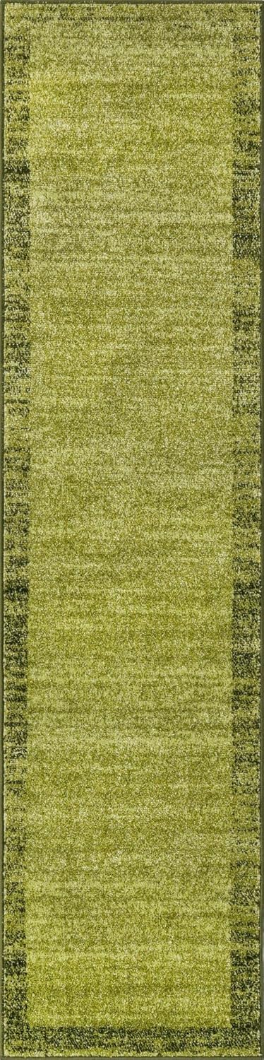 Unique Loom Del Mar Collection Area Rug - Abigail (2' x 8' Runner, Light Green/ Ivory)