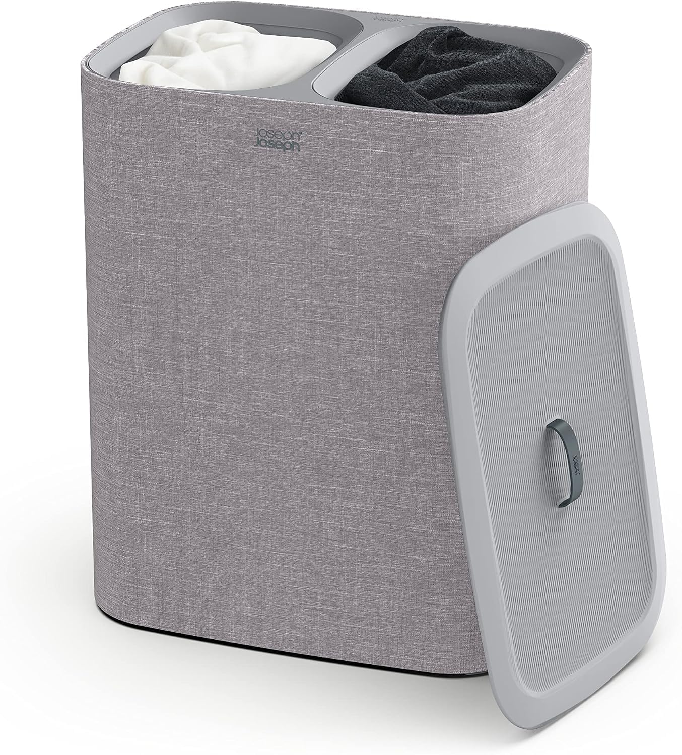 Joseph Joseph Tota 100L Wäschekorb mit 2 Fächern und Wäschesäcken Grau