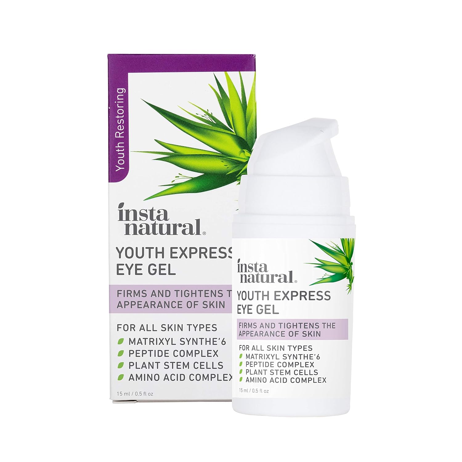 InstaNatural Youth Express Eye Gel, Natural Anti Aging Eye