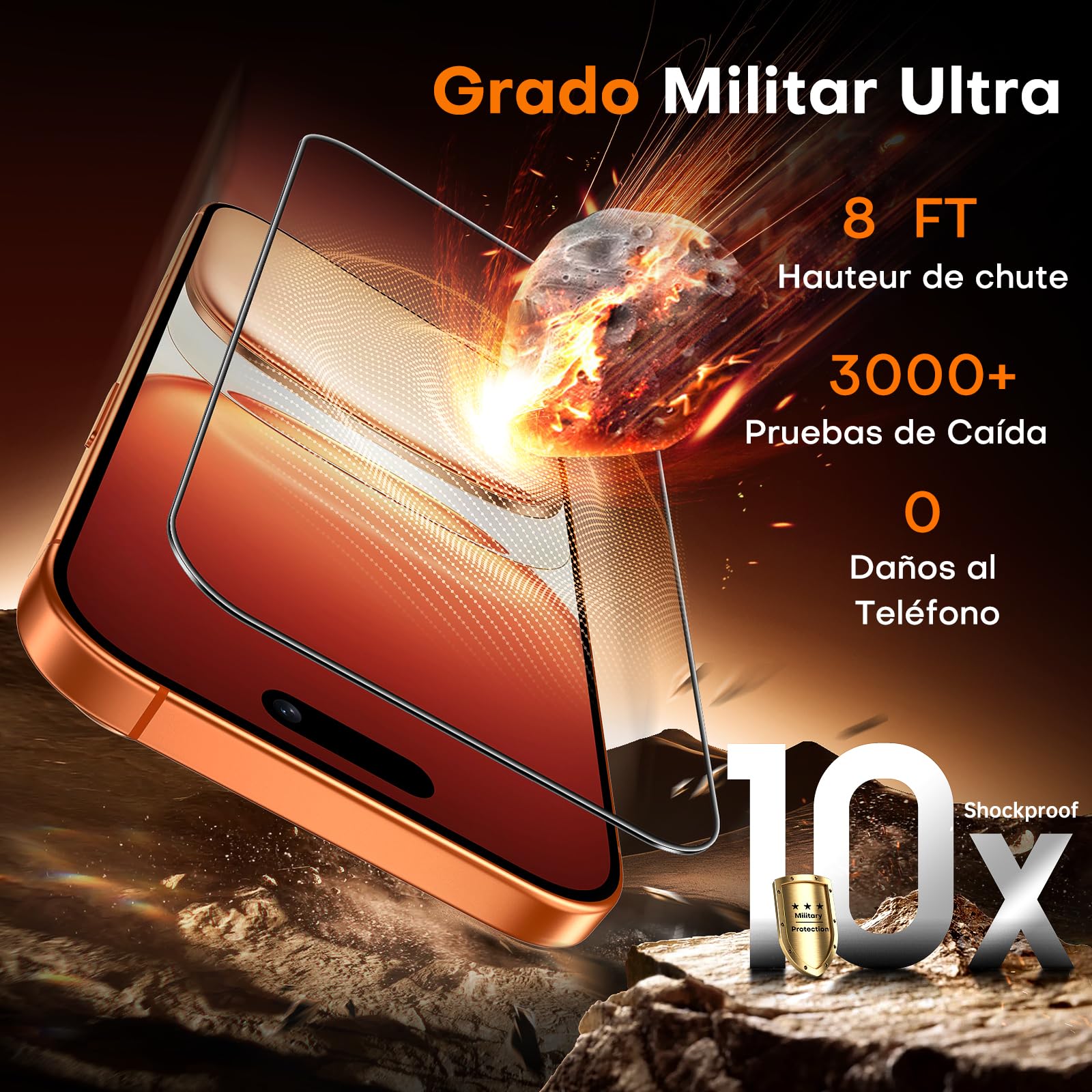 TOCOL Protector Pantalla para iPhone 17 Pro Max, Alineación Automática para Una Instalación Rápida, Cristal Templado de Dureza 9H Inastillable, HD Transparente, 2 Piezas — view 7