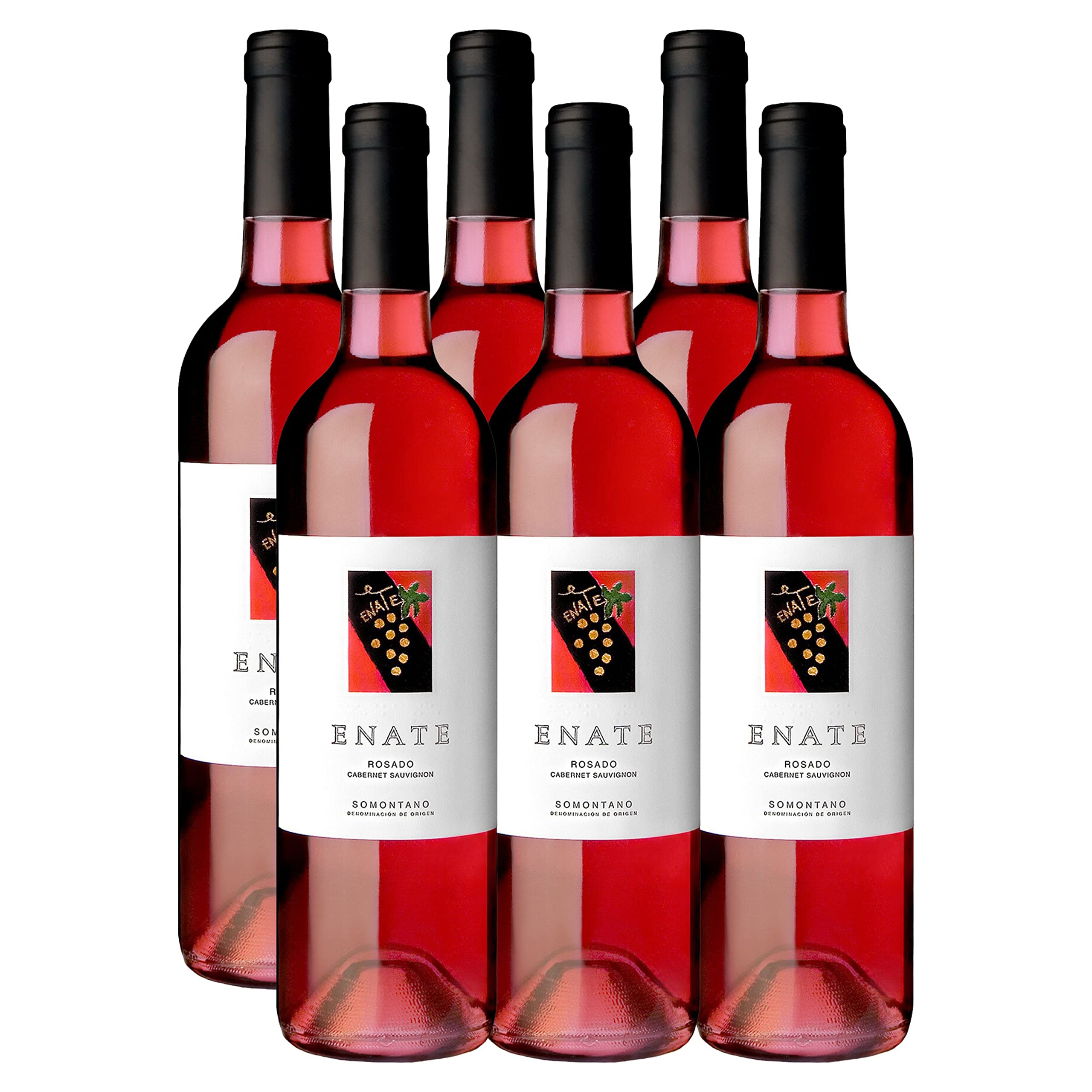 Bodega Enate - Rosado Cabernet Sauvignon - Pack de 6 Botellas de 75 cl - Vino Rosado D.O. Somontano - Monovarietal - Afrutado y con Aromas de Arándano, Frambuesa y Pimiento
