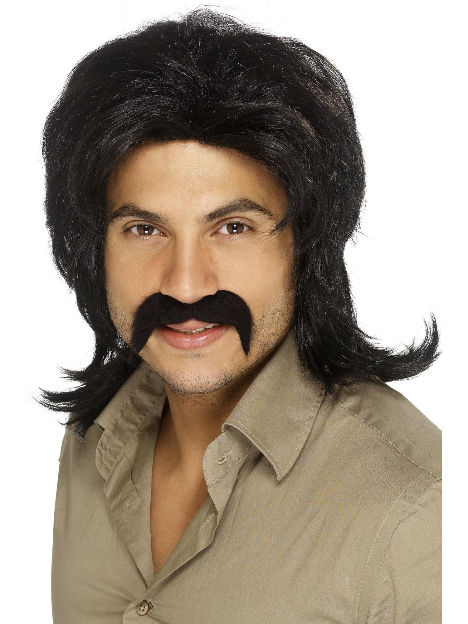 Smiffys Men's Black 70S Retro Wig