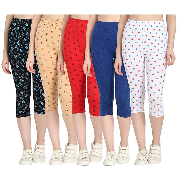 Printed Capri for Womens/Girl Pack of 5