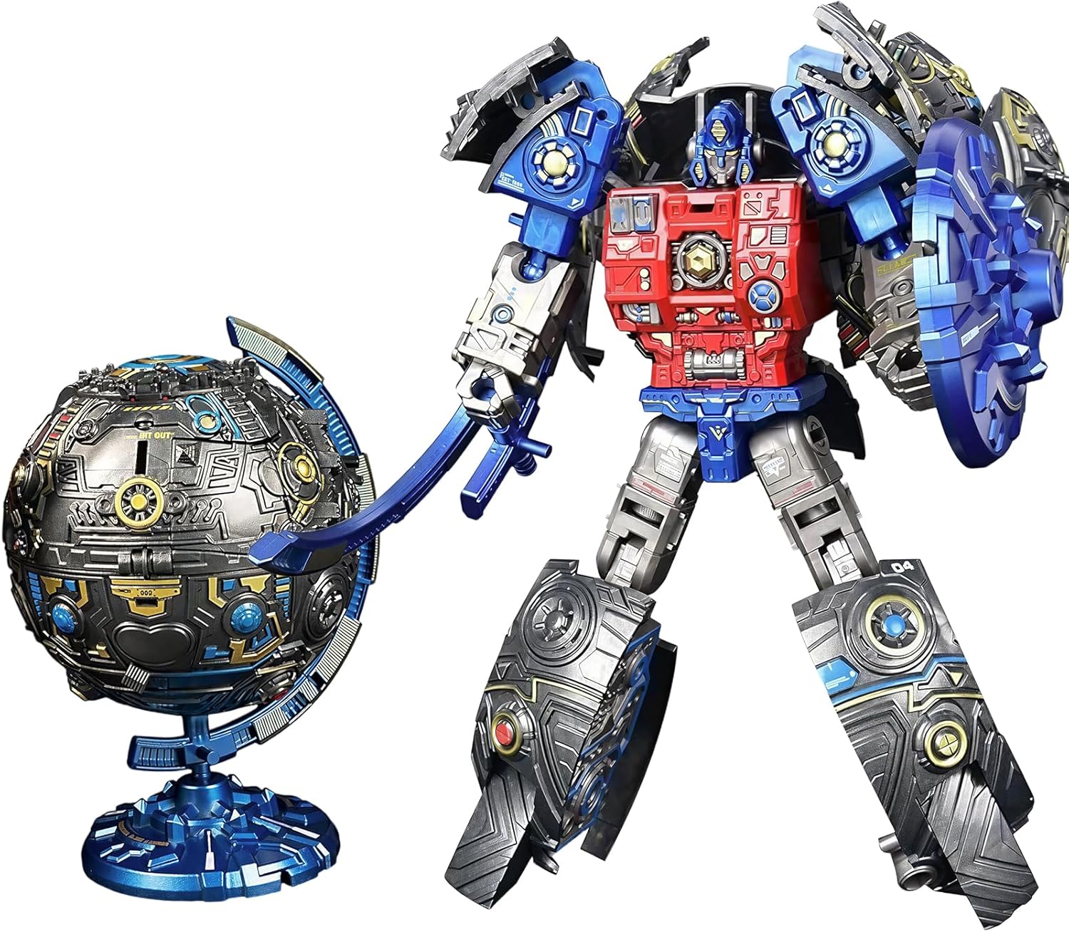 Globe Transforming Toy, 2 in 1 Robot Action Figure Globe Model for Boys Girls Party Favors Gift