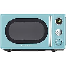Nostalgia Retro Compact Countertop Microwave Oven - 0.7 Cu. Ft. - 700-Watts with LED Digital Display - Child Lock - Easy Clean Interior - Teal