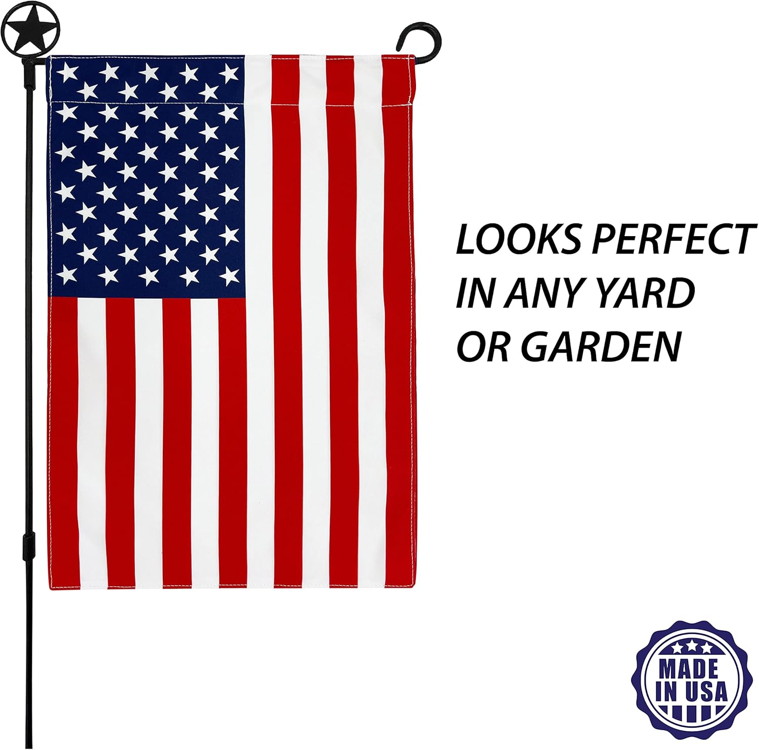American 4th of July Garden Flag Made in the USA Premium Poly Poplin Weather Resistant Double-Sided Fade Resistant Patriotic United States Stars and Stripes Perfect Decor for Outdoor - Image 3