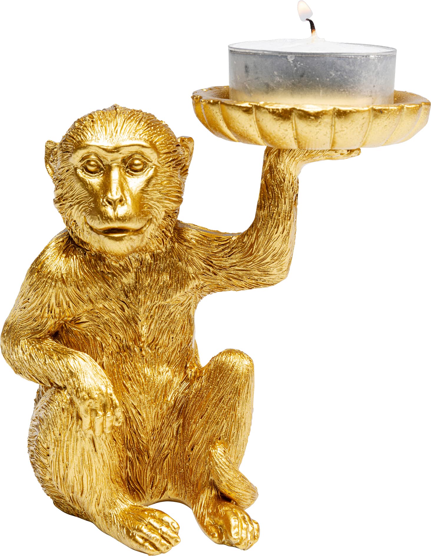 Kare Design figura decortativa portacandela Monkey, oro, motivo scimmietta, stile esotico, decorazione salotto, scaffale, camera da letto, idea regalo, 11 cm