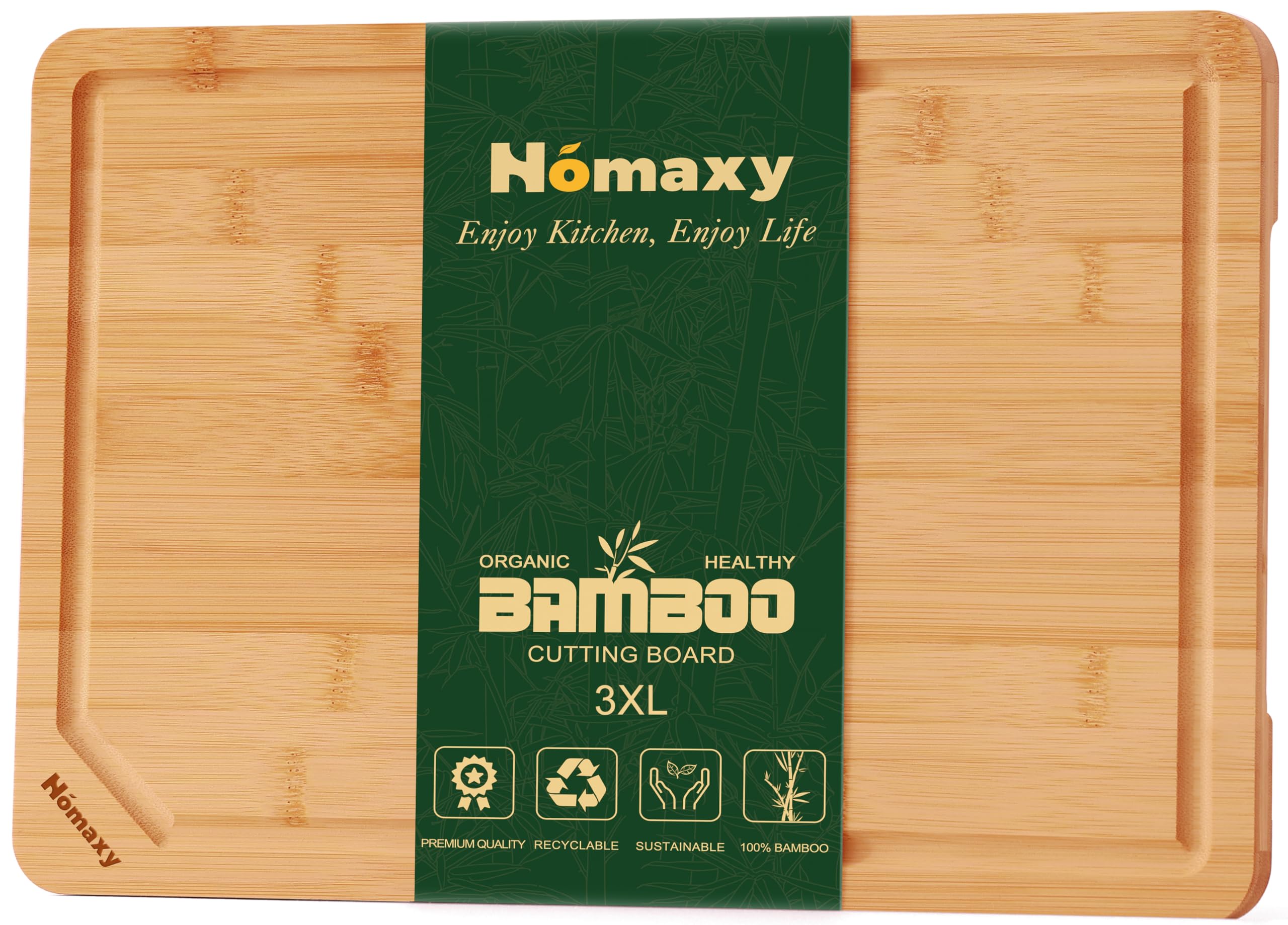 Planche à découper Homaxy extra large en bambou pour éviter les plans de travail sales