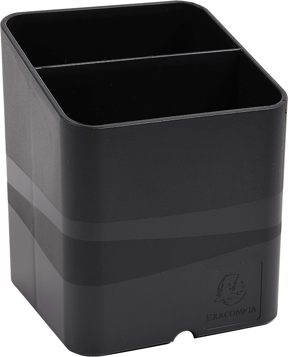 EXACOMPTA - Ref. 677014D - box of 10 PEN-CUBE ECOBLACK pencil pots -With 2 compartments of different size and height - Dimensions 7.3x7.5x9.5cm - Color black