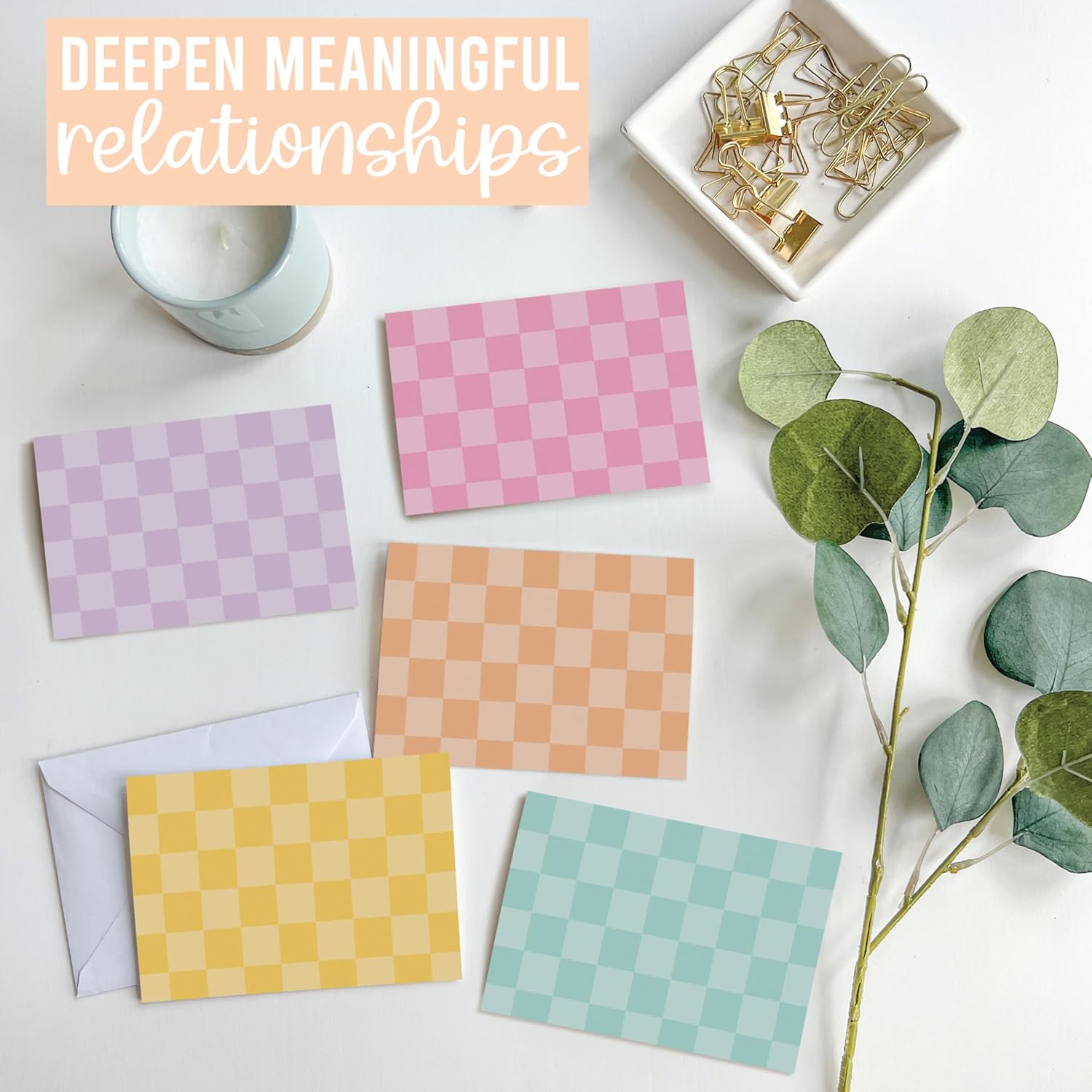 Hadley Designs Blank Cards and Envelopes 4x6 – 24 Greeting Blank Notecards with Envelopes Bulk, Notecards Stationery Card Set, Stationary Note Cards, Checker Greeting Card Pack, Designed in USA - Image 9