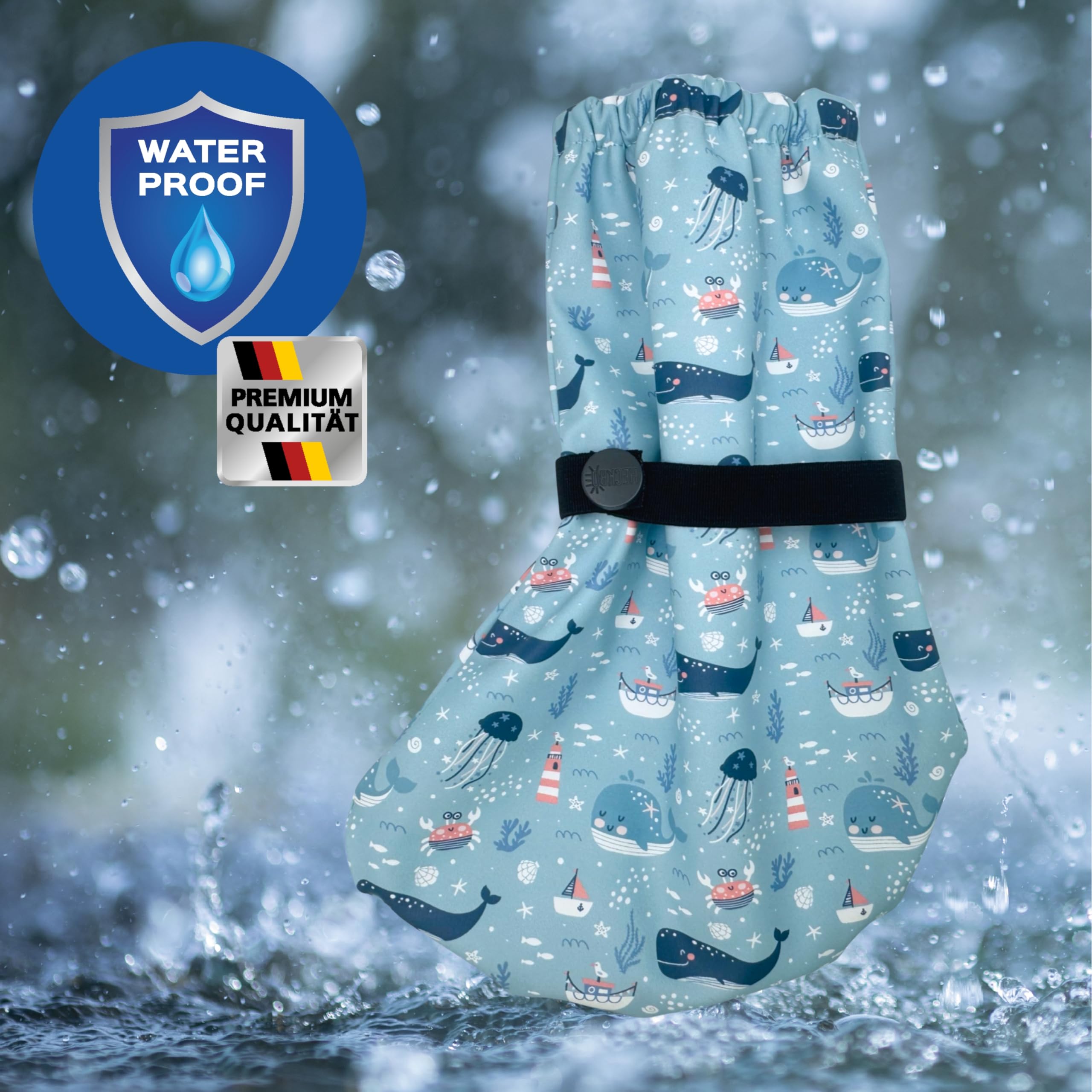 HECKBO Stivaletti da Pioggia per Bebè 3-24 Mesi - Impermeabili con Fodera in Pile - Diversi Motivi - Scarpe da Esterno per Neonati e Bambini Piccoli