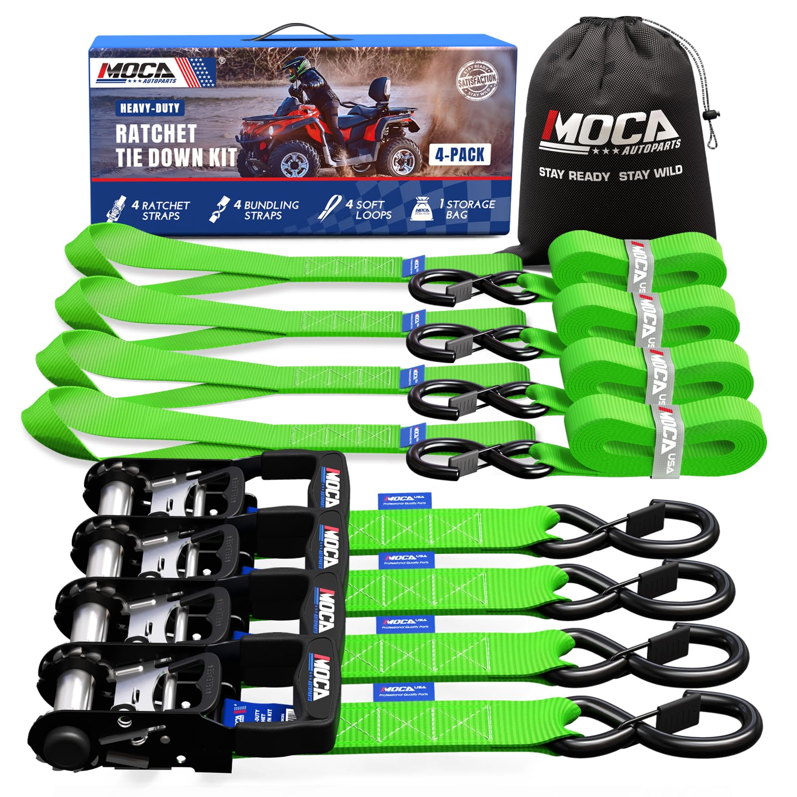 ストラップ moca Amazon.com: MOCA Heavy Duty Ratchet Straps Tie Down 4 Pack 1.6