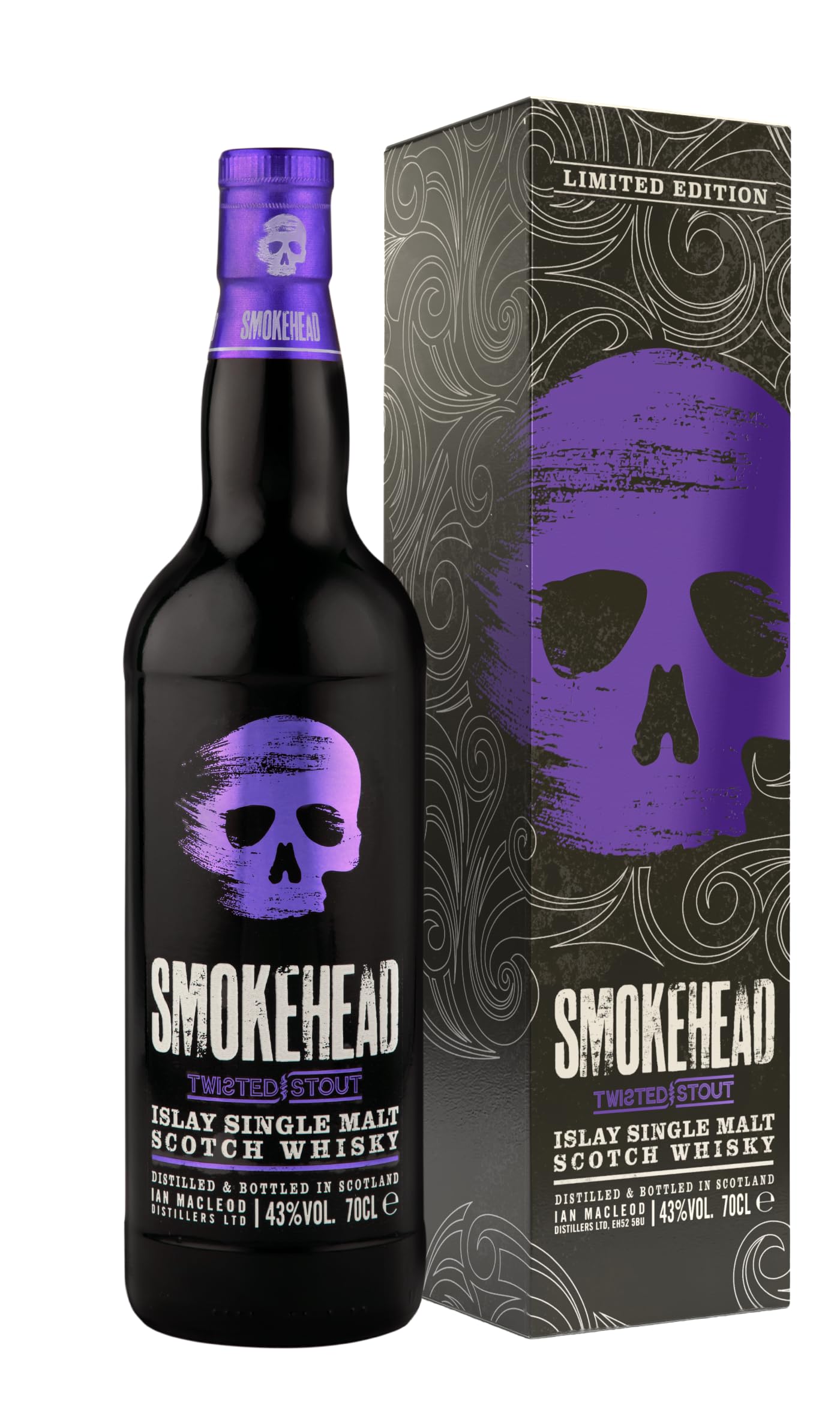 Smokehead Twisted Stout Islay Single Malt Scotch Whisky | Whisky trifft Bier | stark rauchig & schokoladig | 43% vol. | 700 ml
