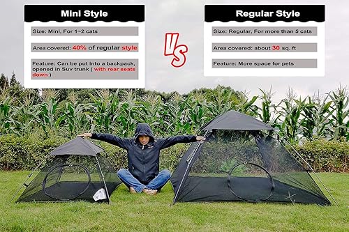 Miniatura 4 de AICHIFAN - Mini tienda de campaña para gatos para exteriores, recintos de mascotas y gatos, sombrilla portátil y casa de juegos para gatos con