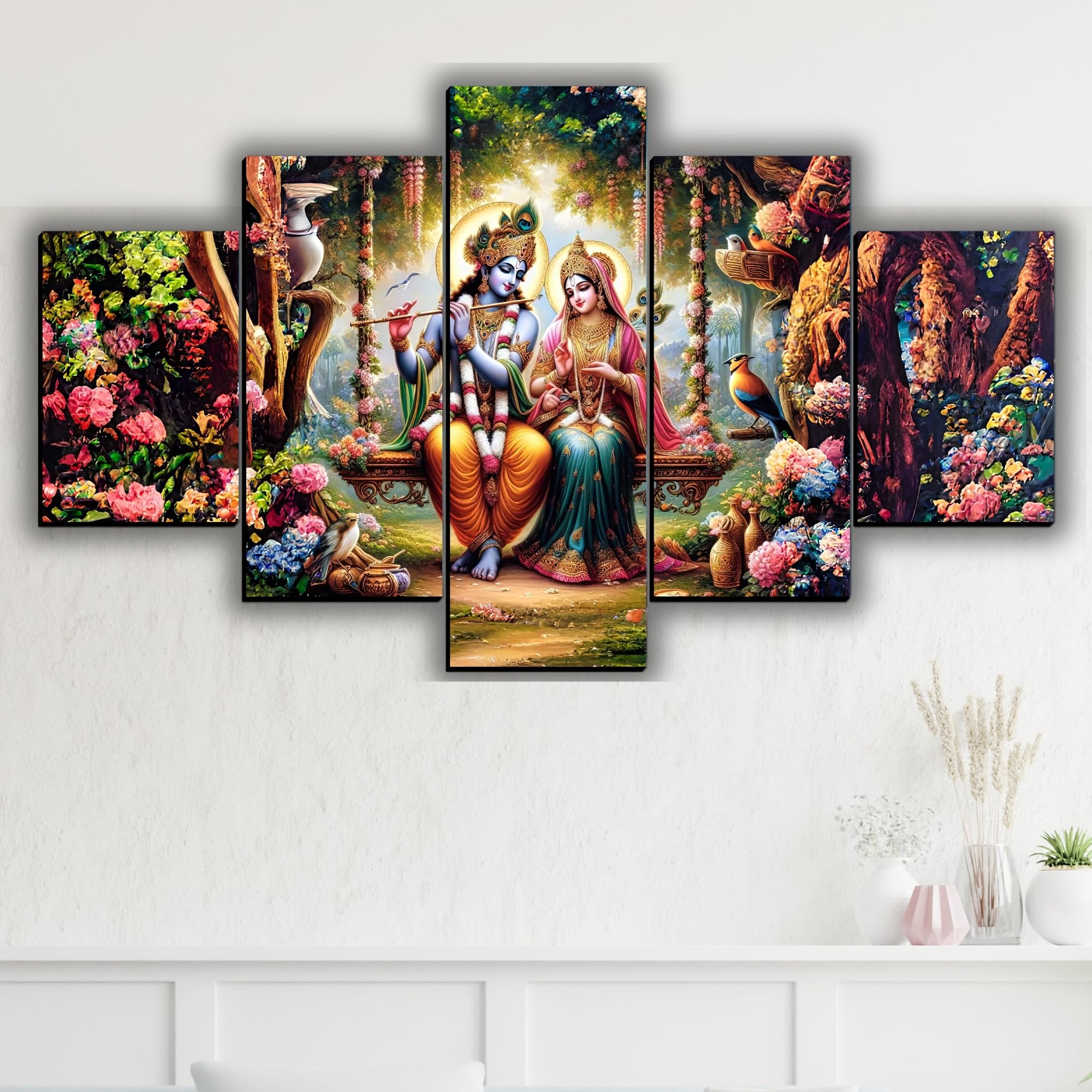 Radha Krishna Religious Wall Painting for Living Room, Bedroom, Gifts, 18 inch x 30 inch Painting (Without Frame, Pack of 5) (B0CT29TJ9S) Amazon Price History, Amazon Price Tracker