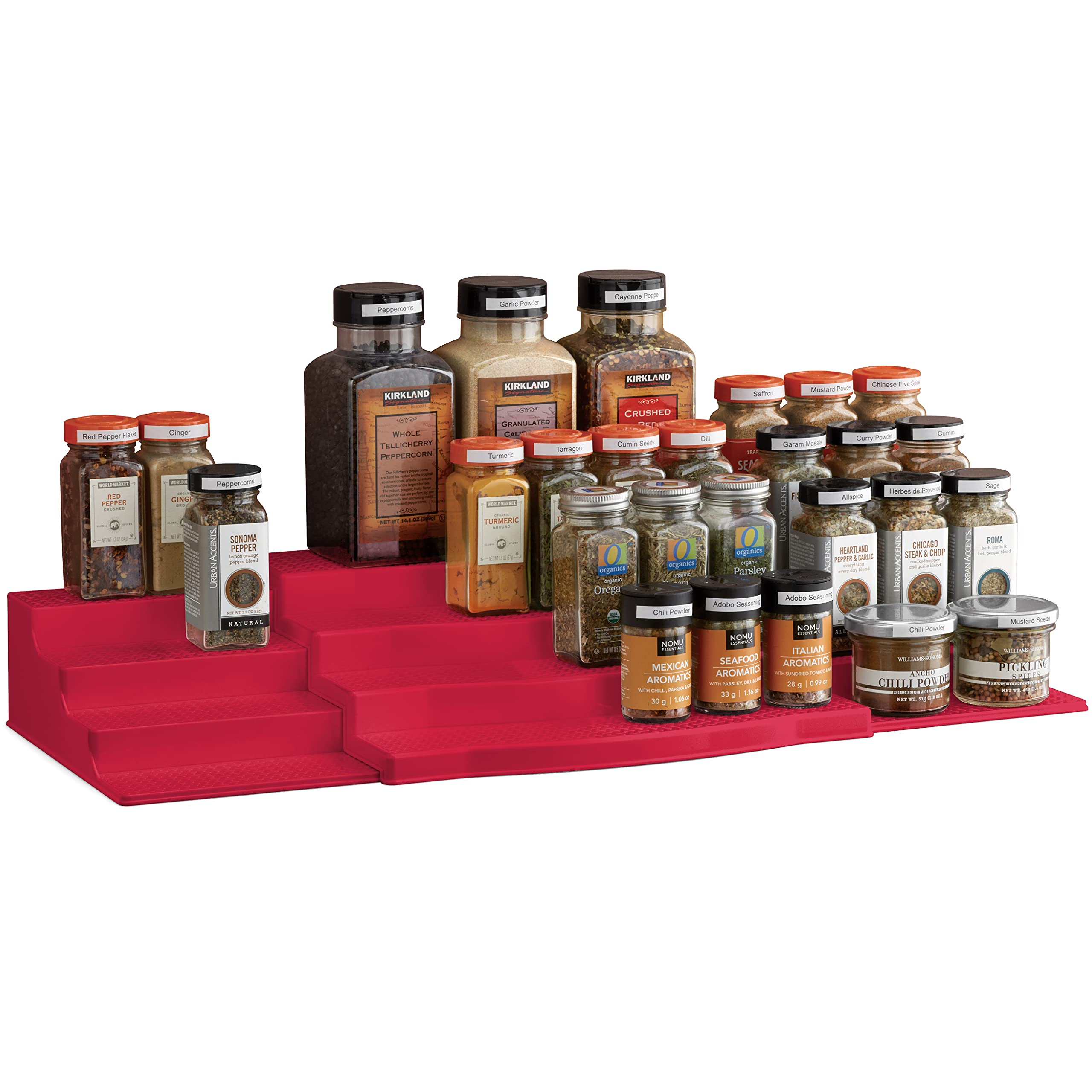 YouCopia ShelfSteps Organizer, Expandable, Red