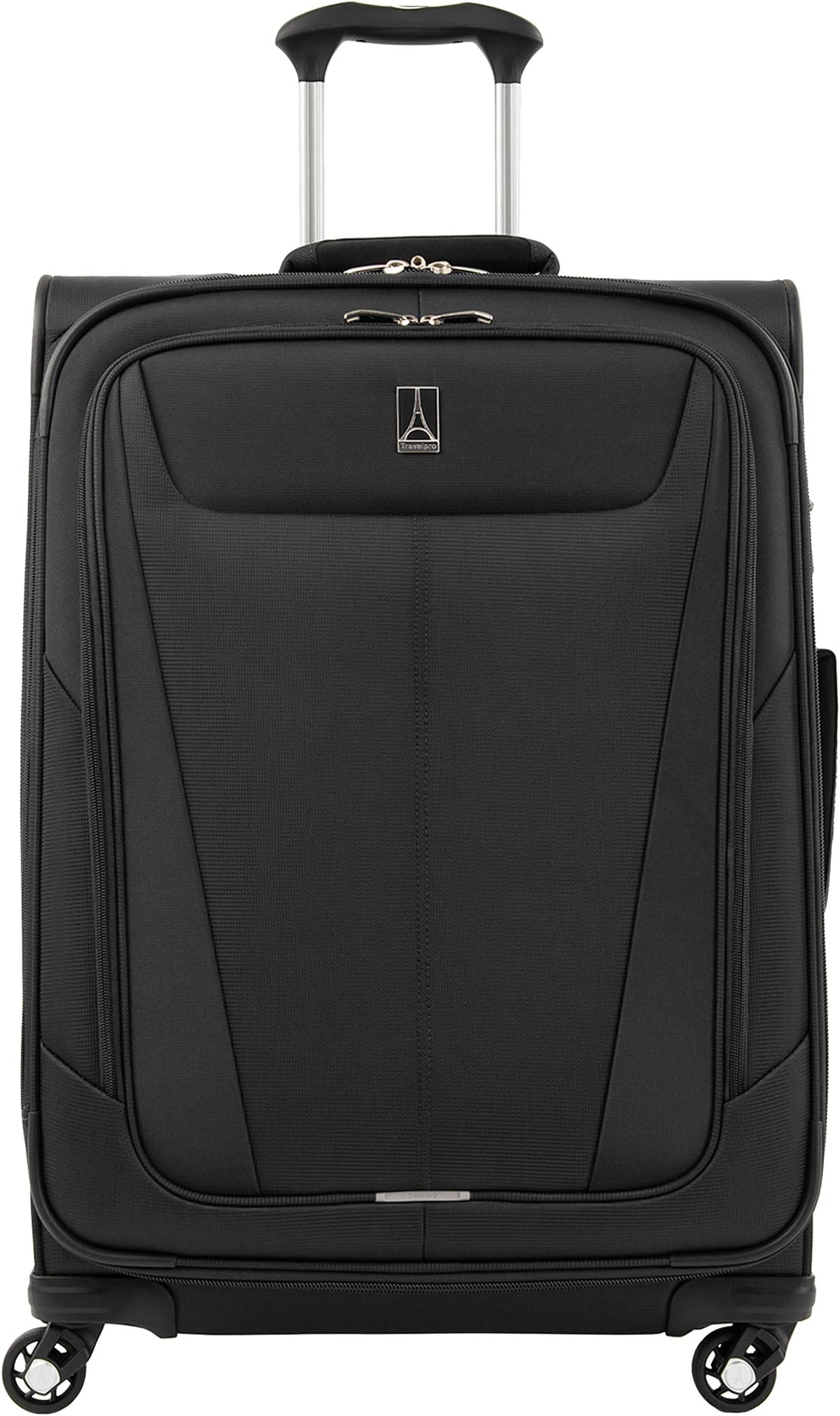 Travelpro Maxlite 5 Softside Spinner Suitcase 4 Wheels Expandable, Ultra-Lightweight and Durable, Travel Luggage 5 Years Warranty (Check-in M (27" - 91L), Black)