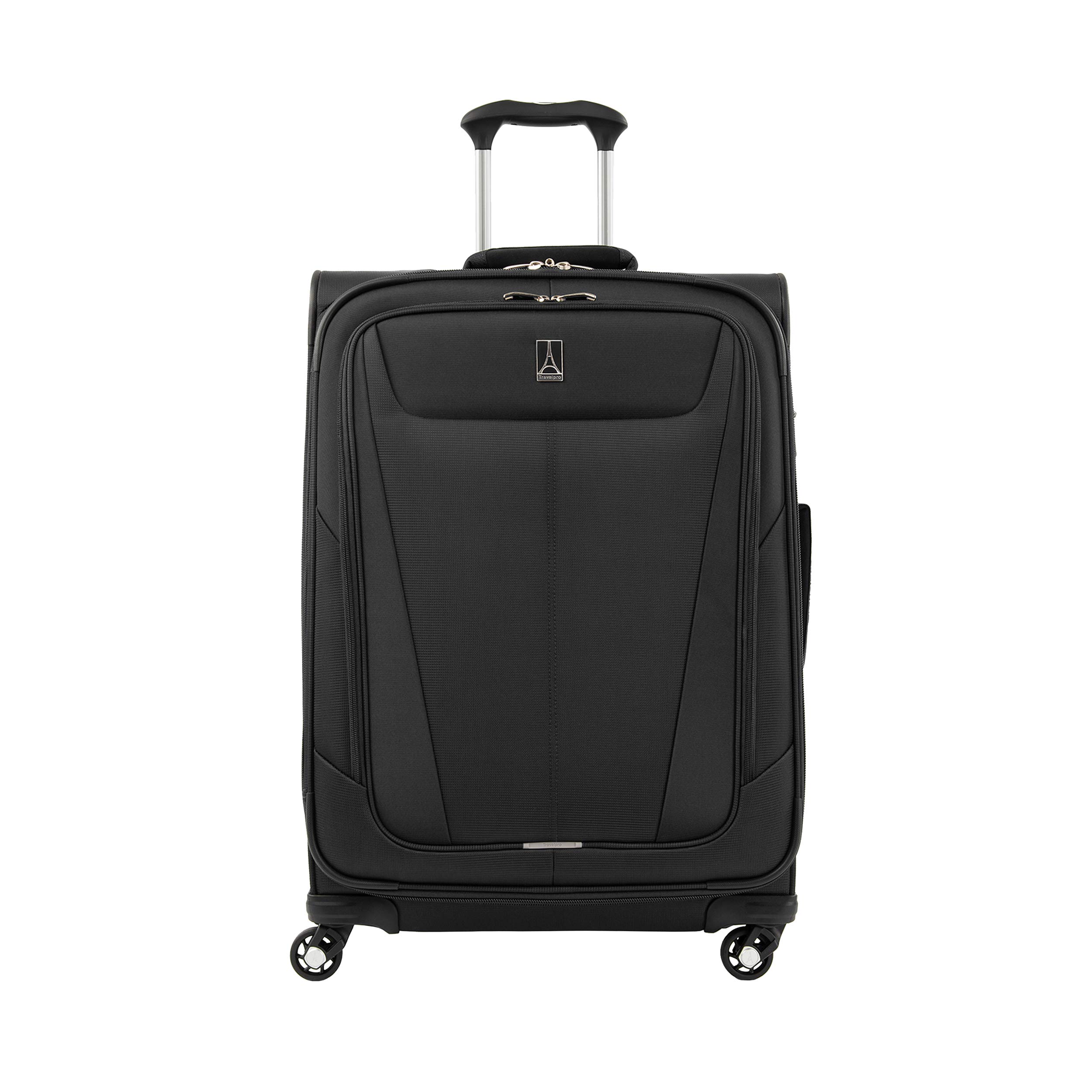 Maxlite 5 Softside Spinner Suitcase 4 Wheels Expandable, Ultra-Lightweight and Durable, Travel Luggage 5 Years Warranty (Check-in M (27" - 91L), Black)